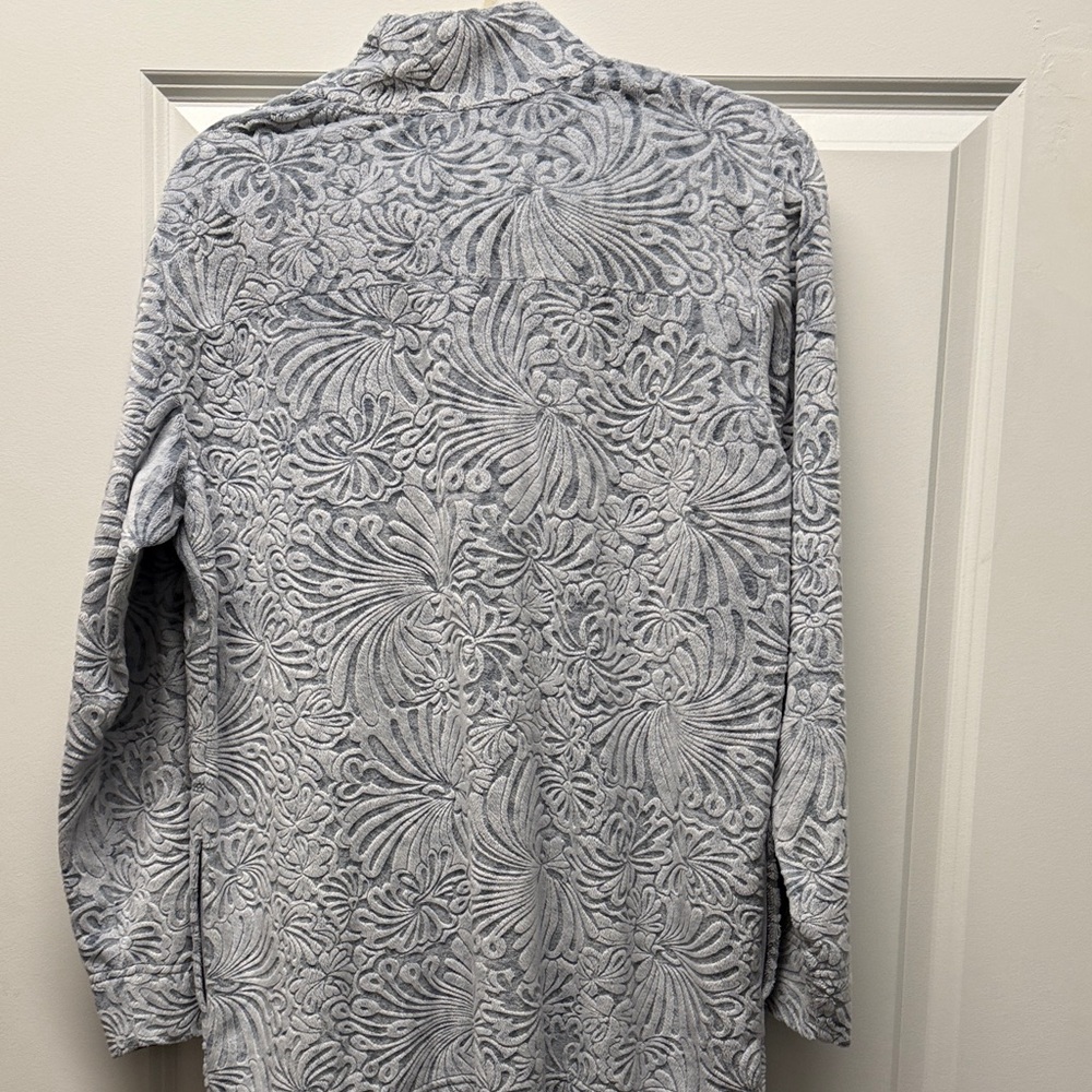 Soft Surroundings Women’s Gray Patterned Fleece 1… - image 4